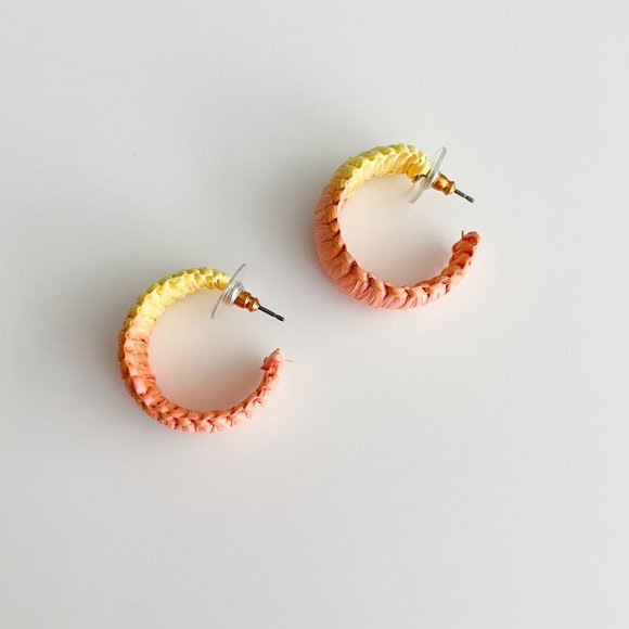 J. Crew Factory Jewelry - J. Crew Factory Wrapped Woven Hoop Earrings (Orange Ombre)